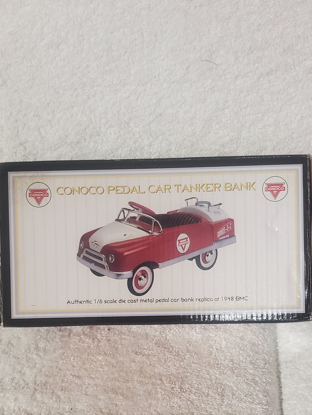 Red & White Pedal Car Tanker Bank